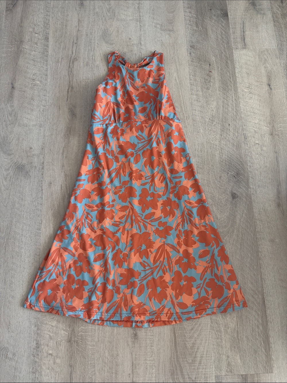 prAna Jewel Lake Summer Dress in Orange/Blue Floral size small